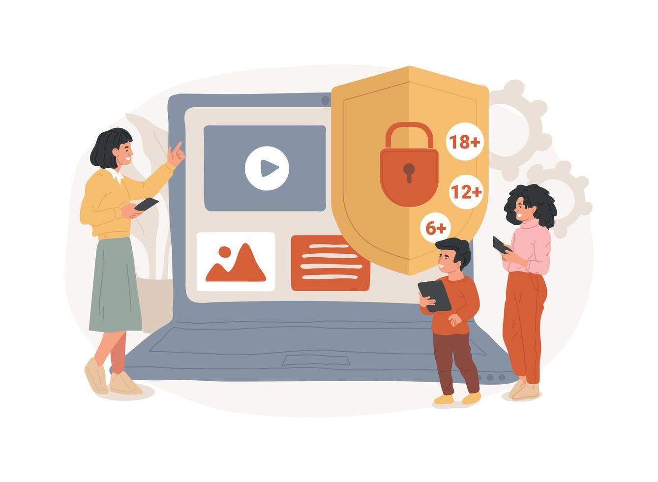Parental control software isolated concept illustration. vector