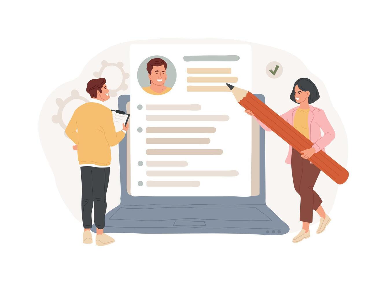 Resume writing service isolated concept illustration. vector