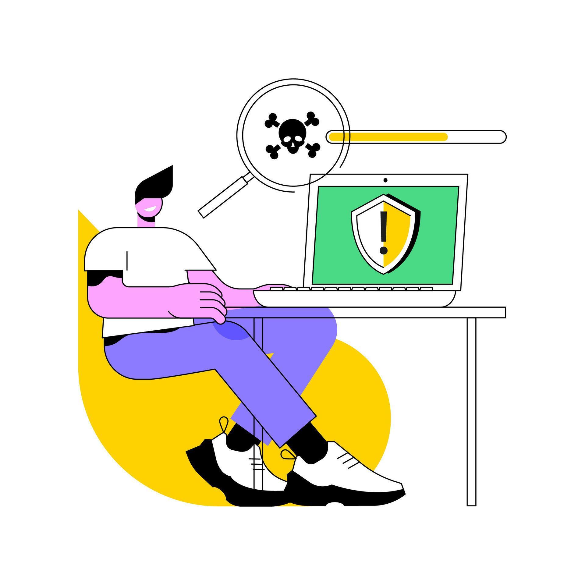 Antivirus software isolated cartoon illustrations. 46479365 Vector Art