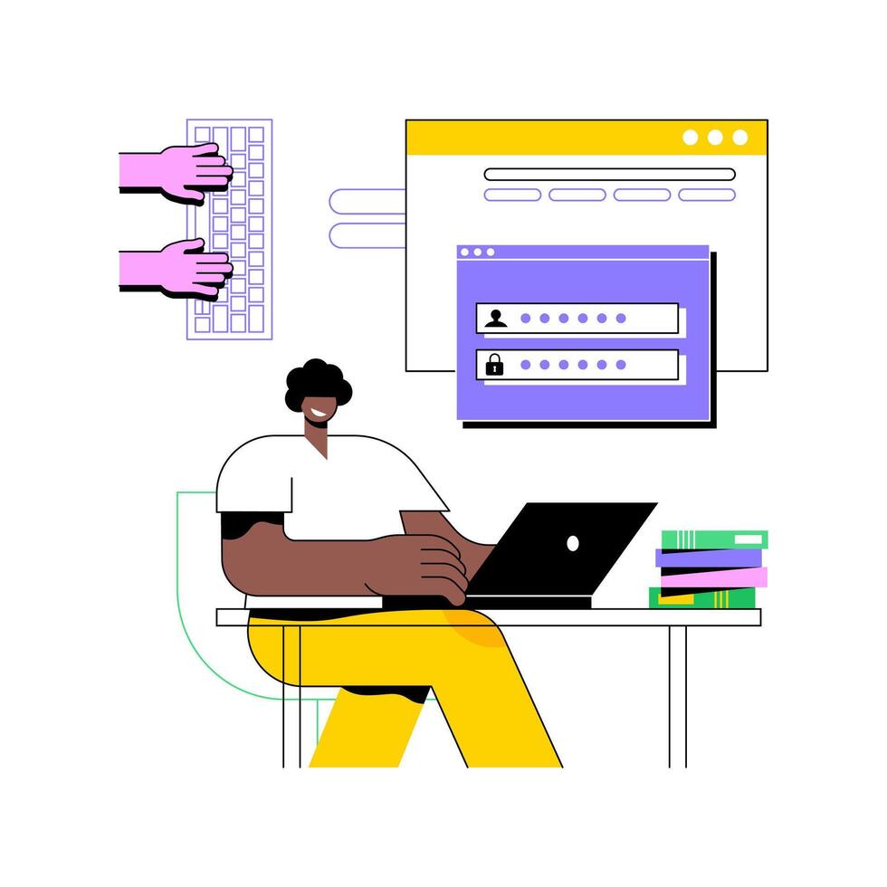 Create new password isolated cartoon illustrations. vector
