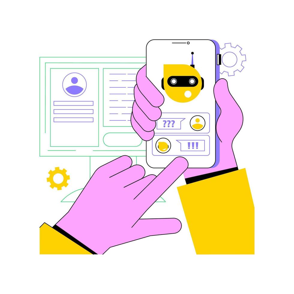 Call center automation isolated cartoon illustrations. vector