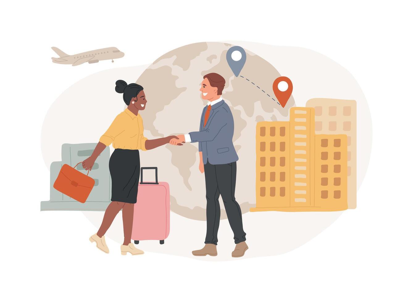Occupational migration isolated concept illustration. vector