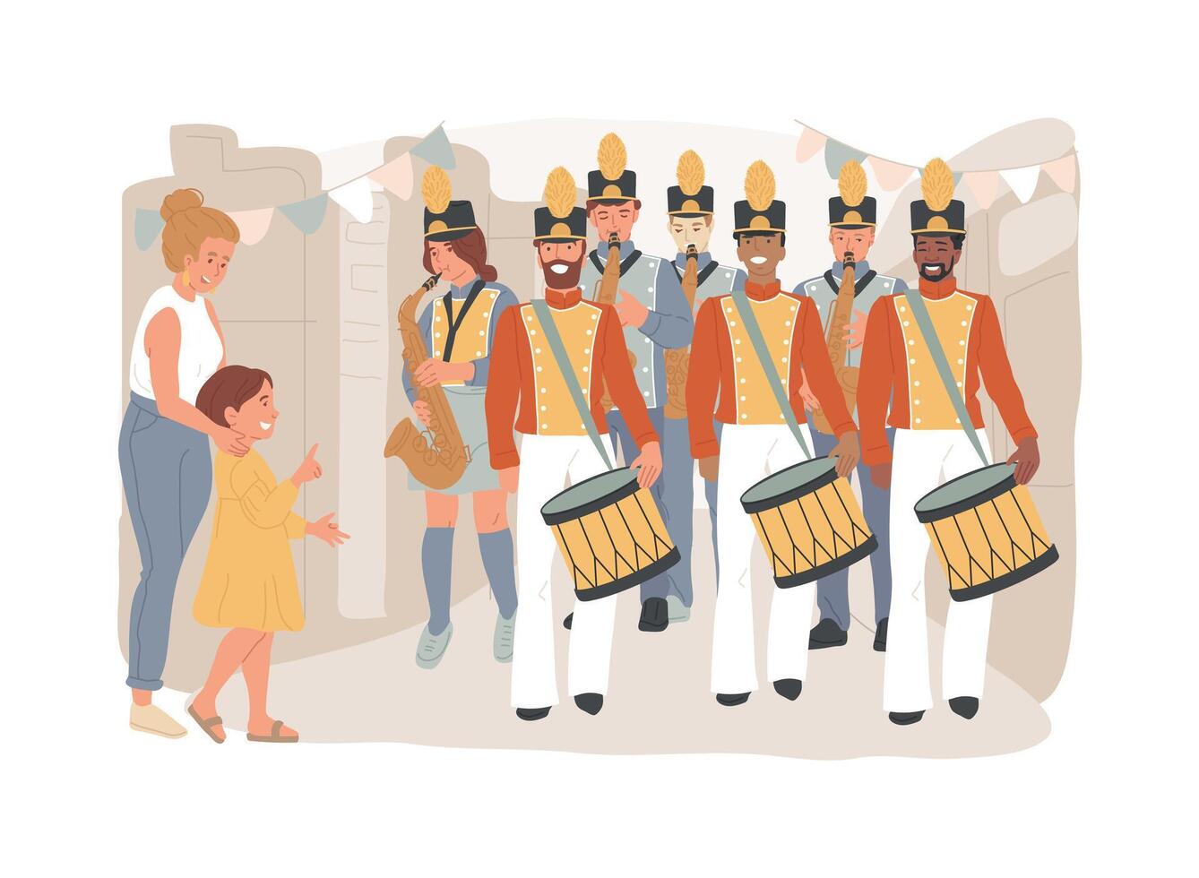Parade isolated concept illustration. vector