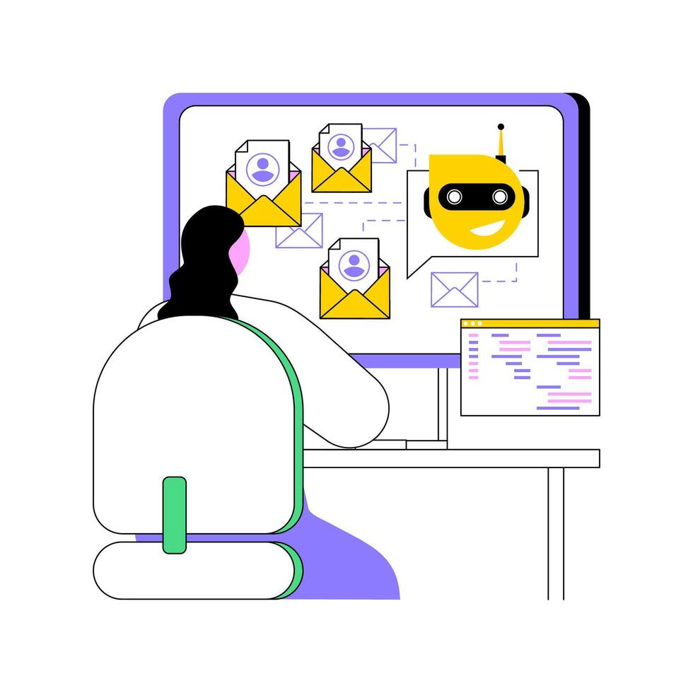E-mail processing isolated cartoon illustrations. vector