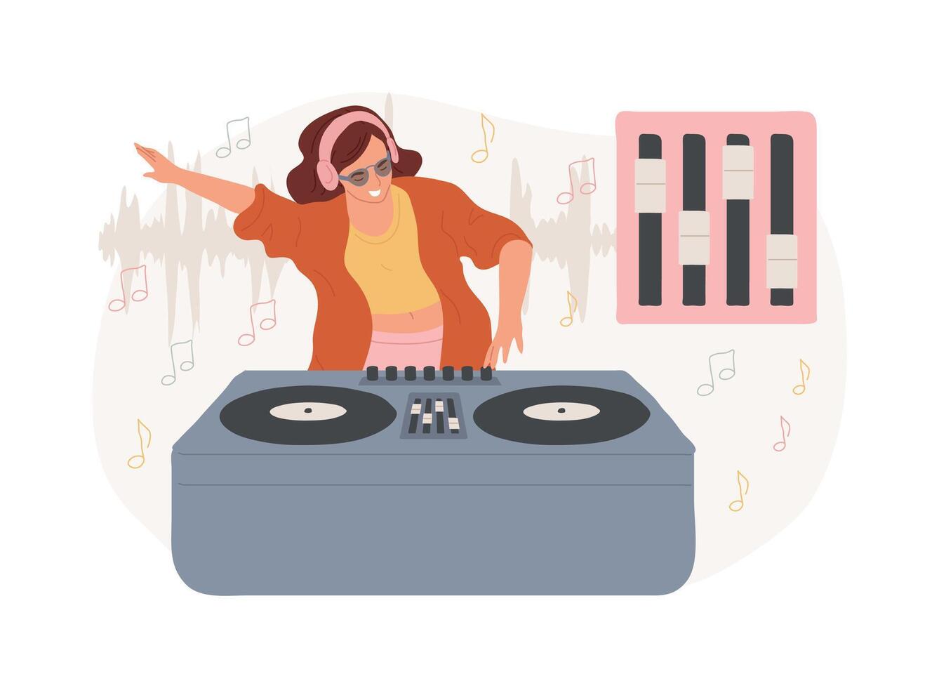 Electronic music isolated concept illustration. vector