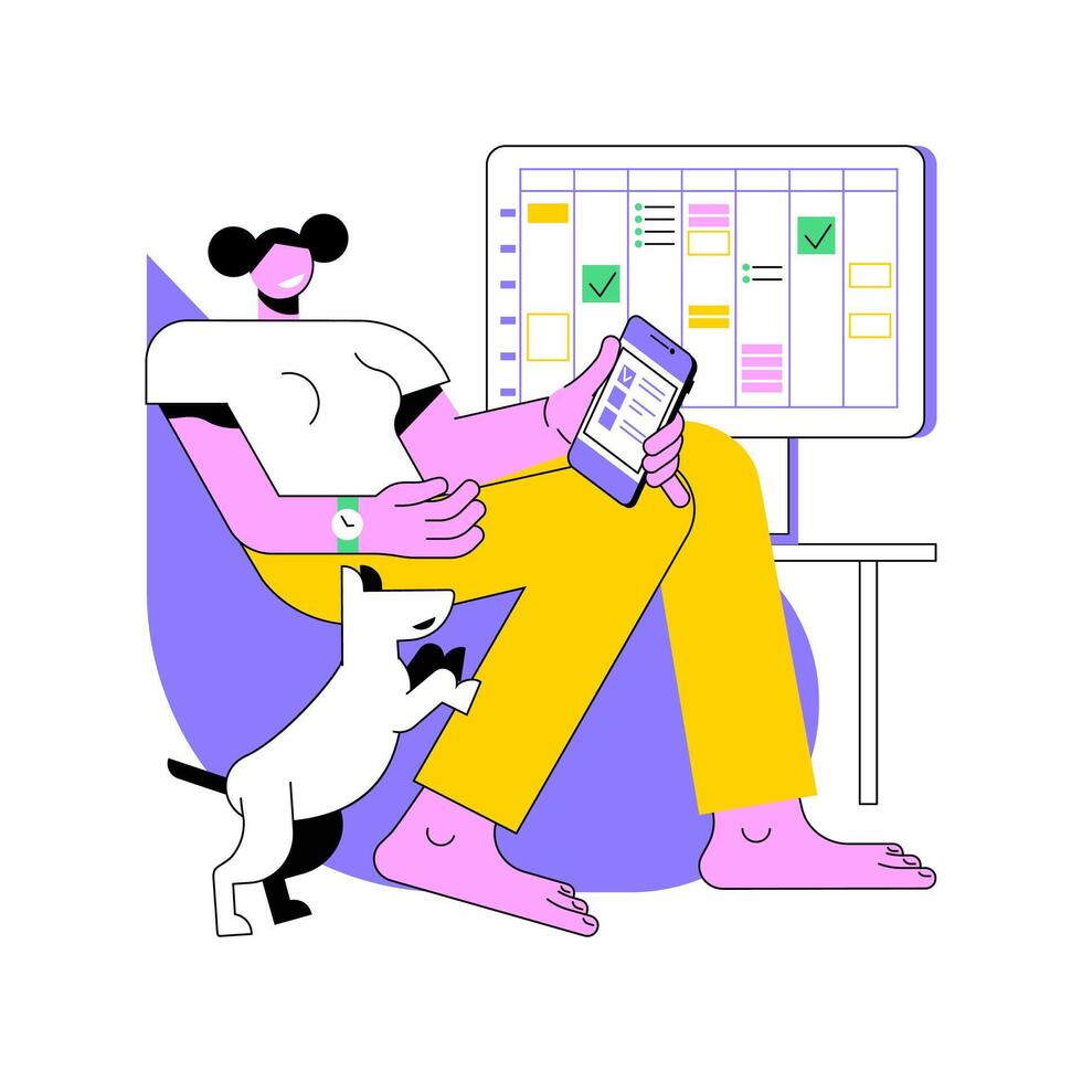 Scheduling systems isolated cartoon illustrations. vector