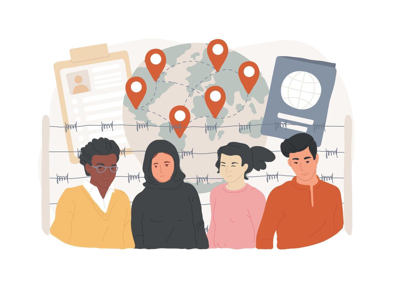International migration isolated concept illustration. vector