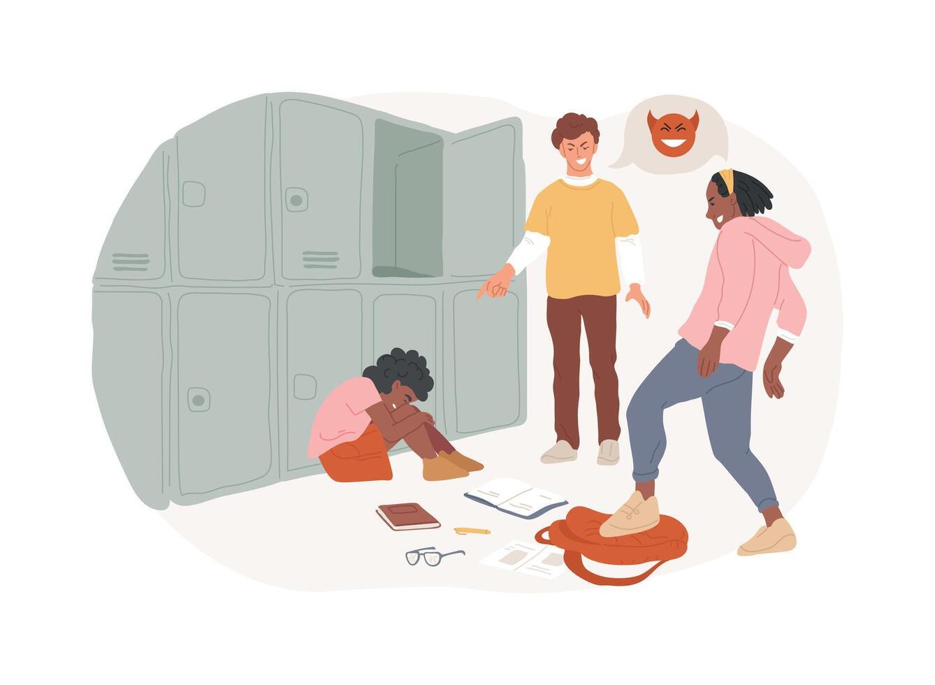 Youth violence isolated concept illustration. vector