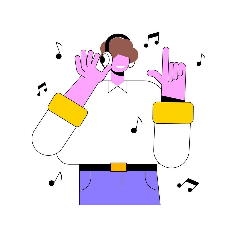 Headphones isolated cartoon illustrations. vector