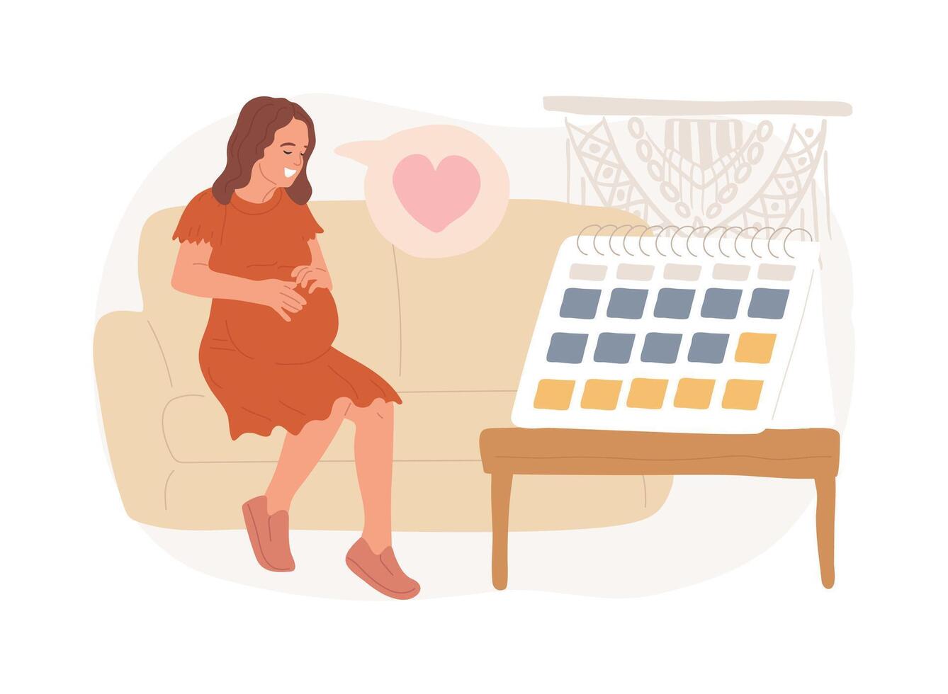 Maternity leave isolated concept illustration. vector
