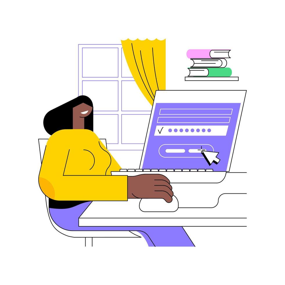 Class access code isolated cartoon illustrations. vector