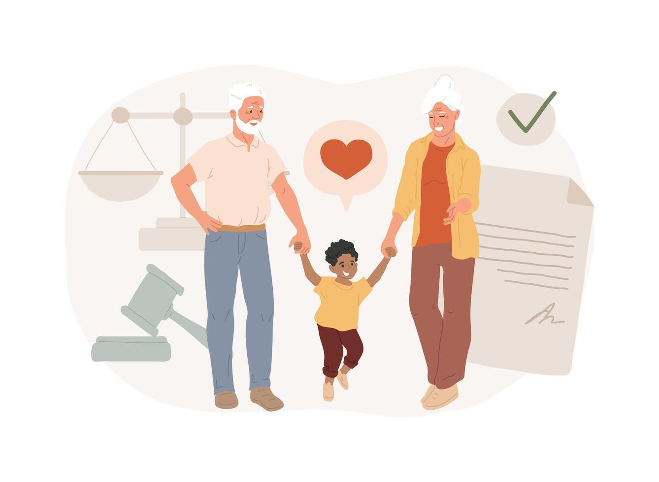 Guardianship isolated concept illustration. vector