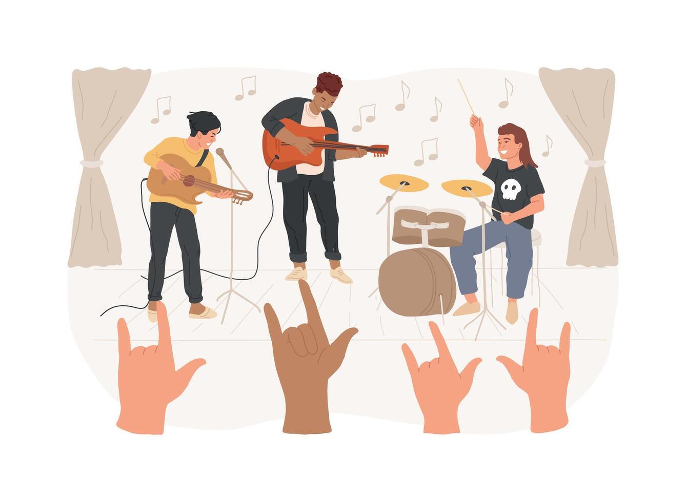 Rock music isolated concept illustration. vector