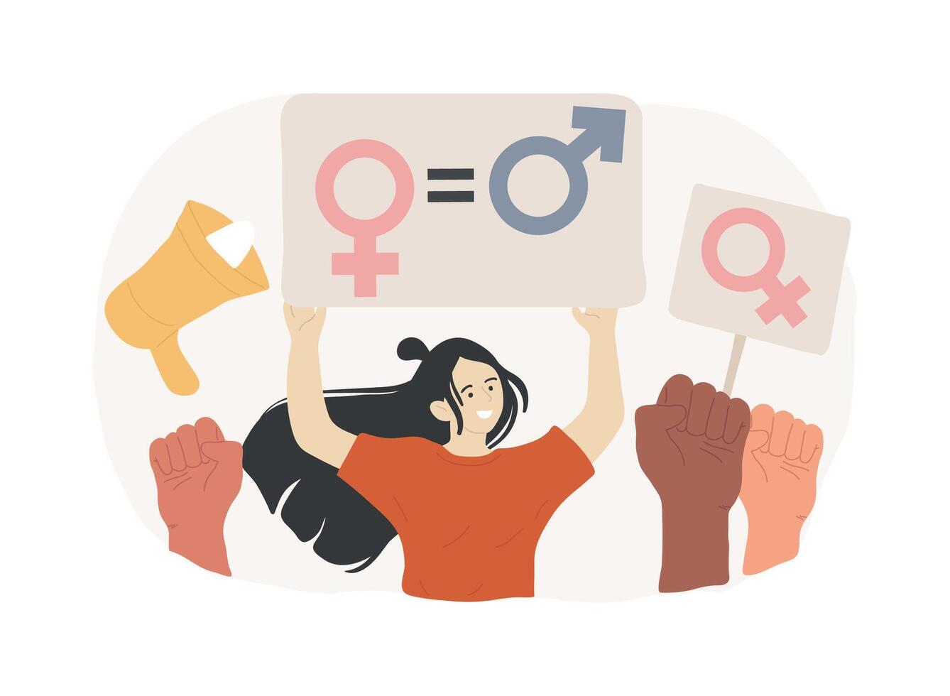 Feminism isolated concept illustration. vector