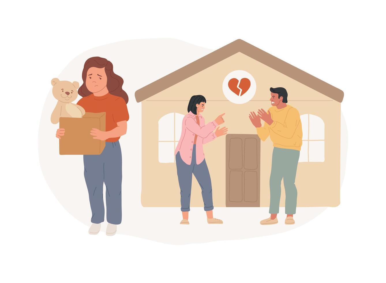 Child custody isolated concept illustration. vector