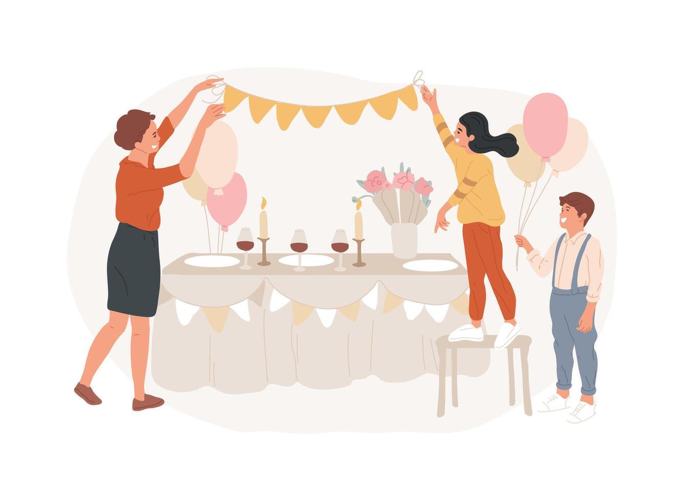 Home decoration isolated concept illustration. vector
