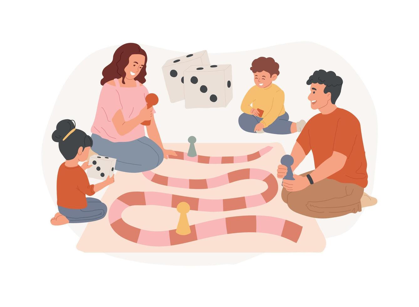 Board games isolated concept illustration. vector