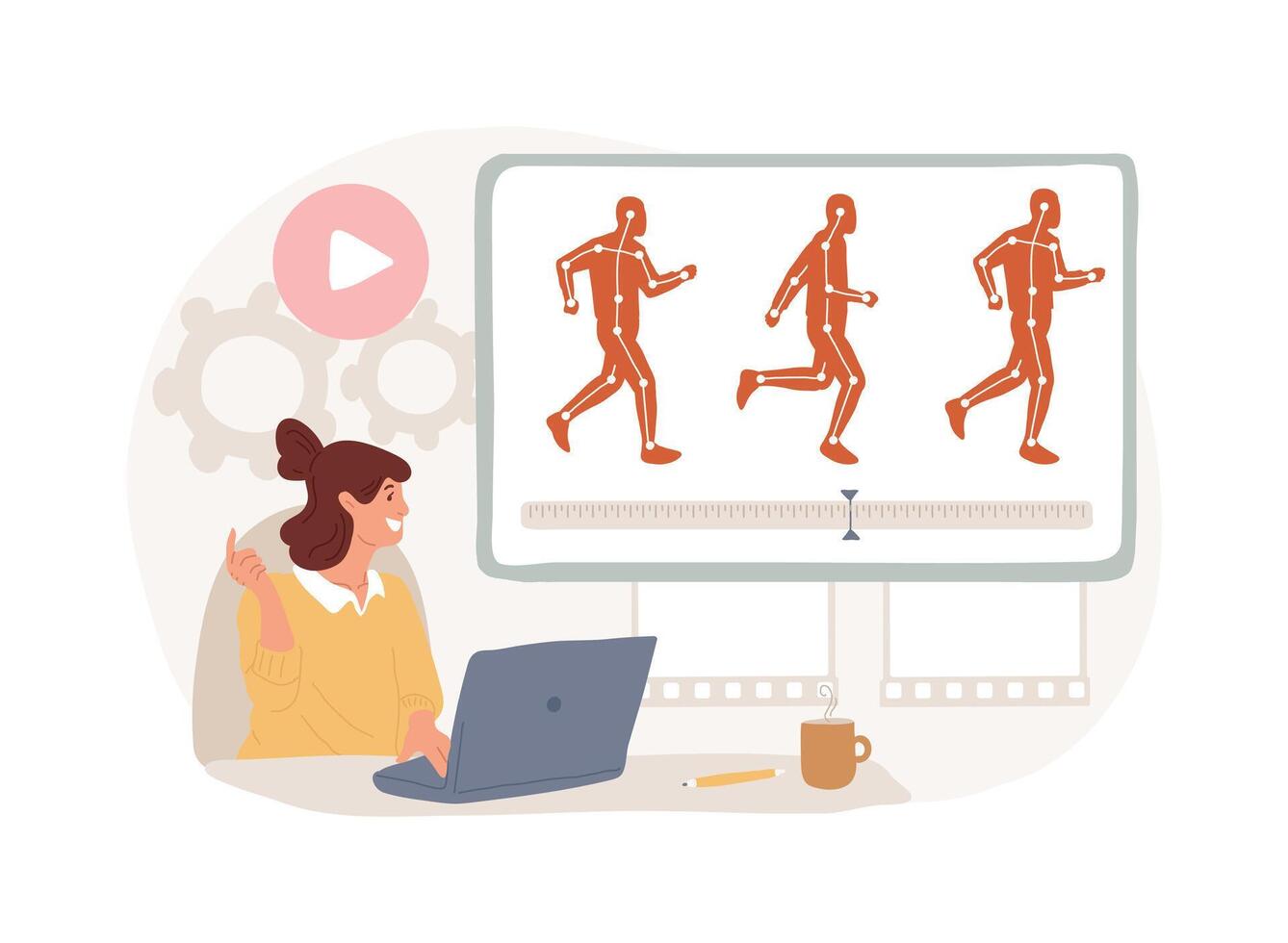 Computer animation isolated concept illustration. vector