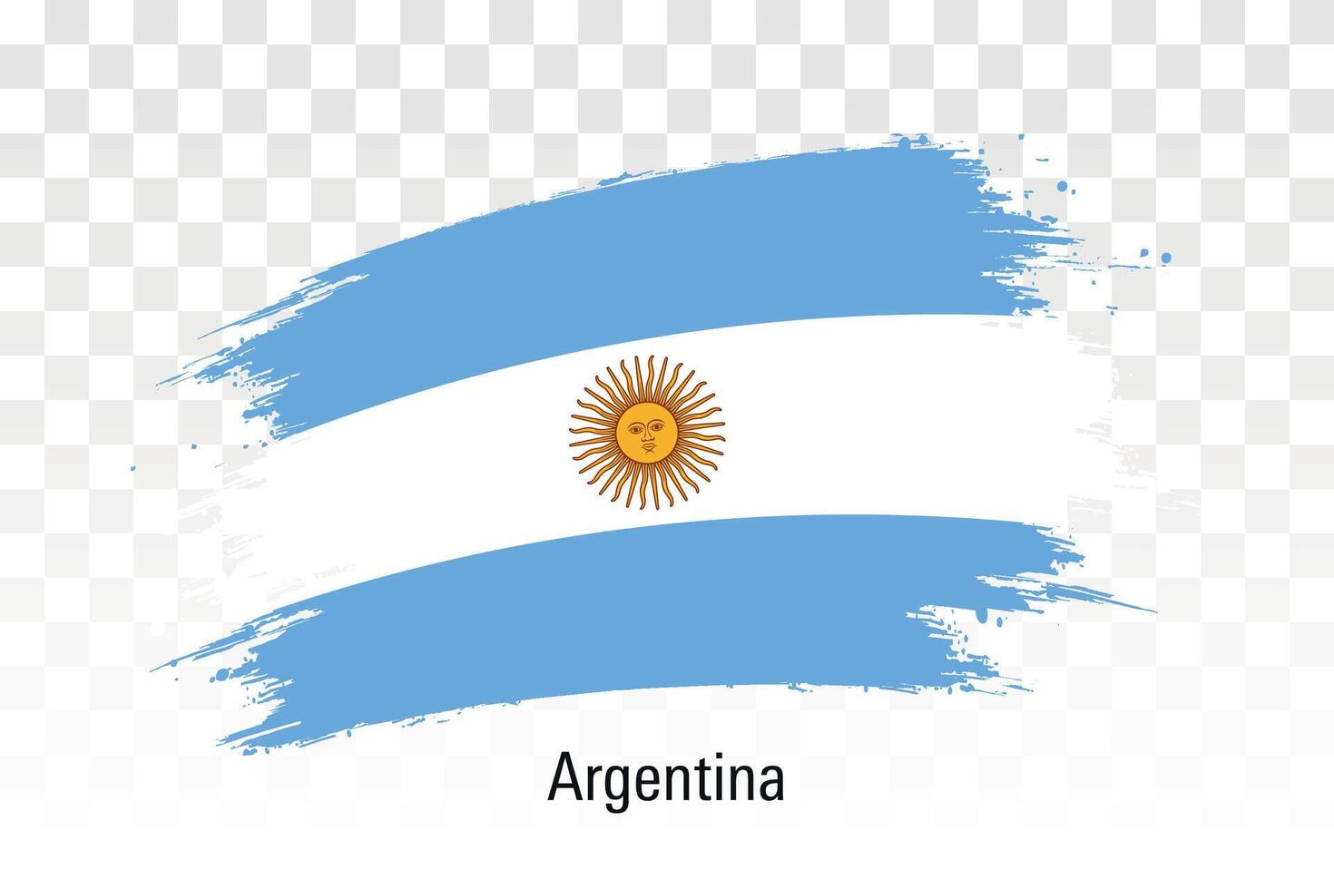 Argentina flag. Grunge brush stroke flag of Argentina isolated on white illustration vector