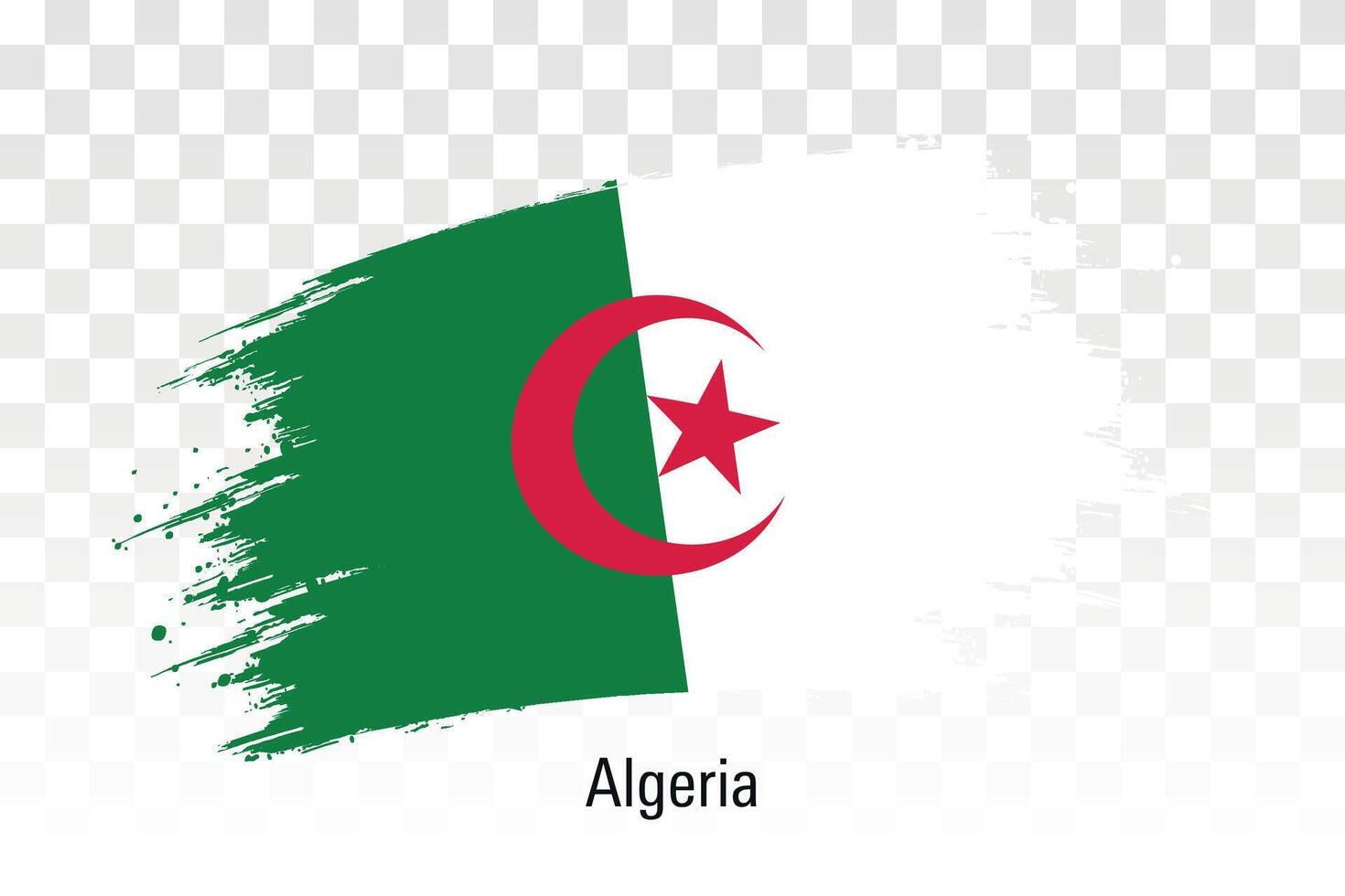 Algeria flag. Grunge brush stroke flag of Algeria isolated on white illustration vector