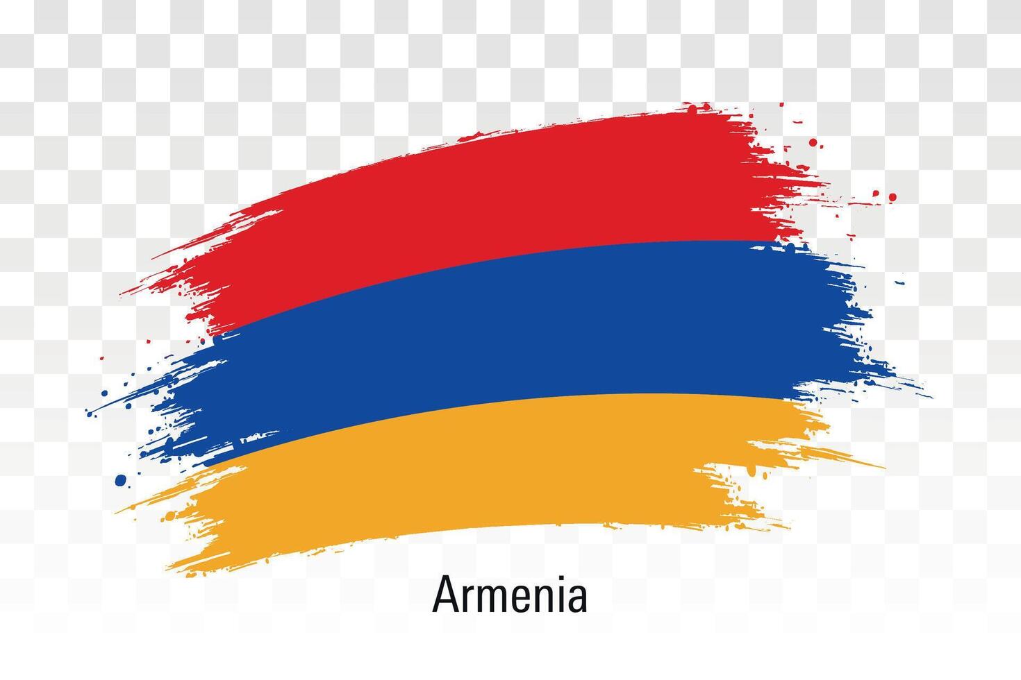 Armenia flag. Grunge brush stroke flag of Armenia isolated on white illustration vector