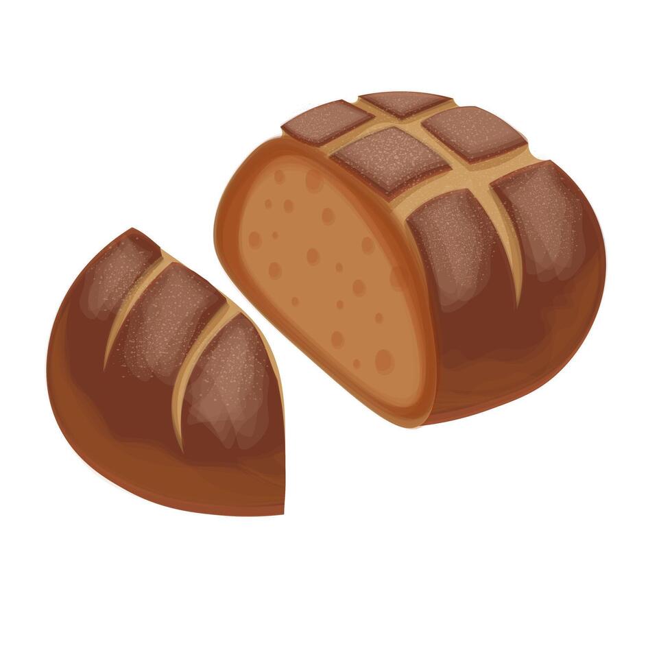 Illustration Logo Clip art Sliced of a Sourdough Bread vector