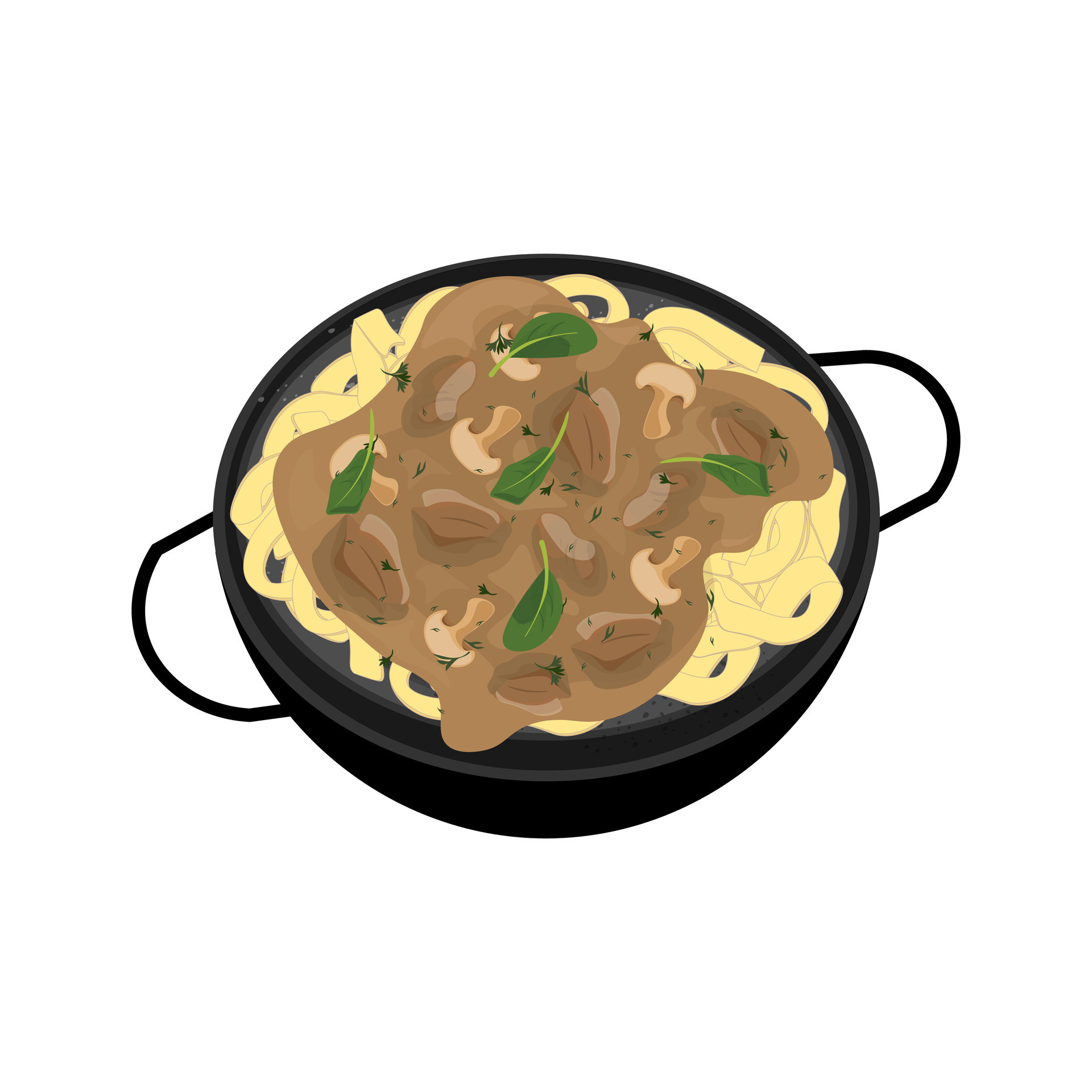 Illustration logo Clip art Homemade beef Stroganoff with mushrooms ...
