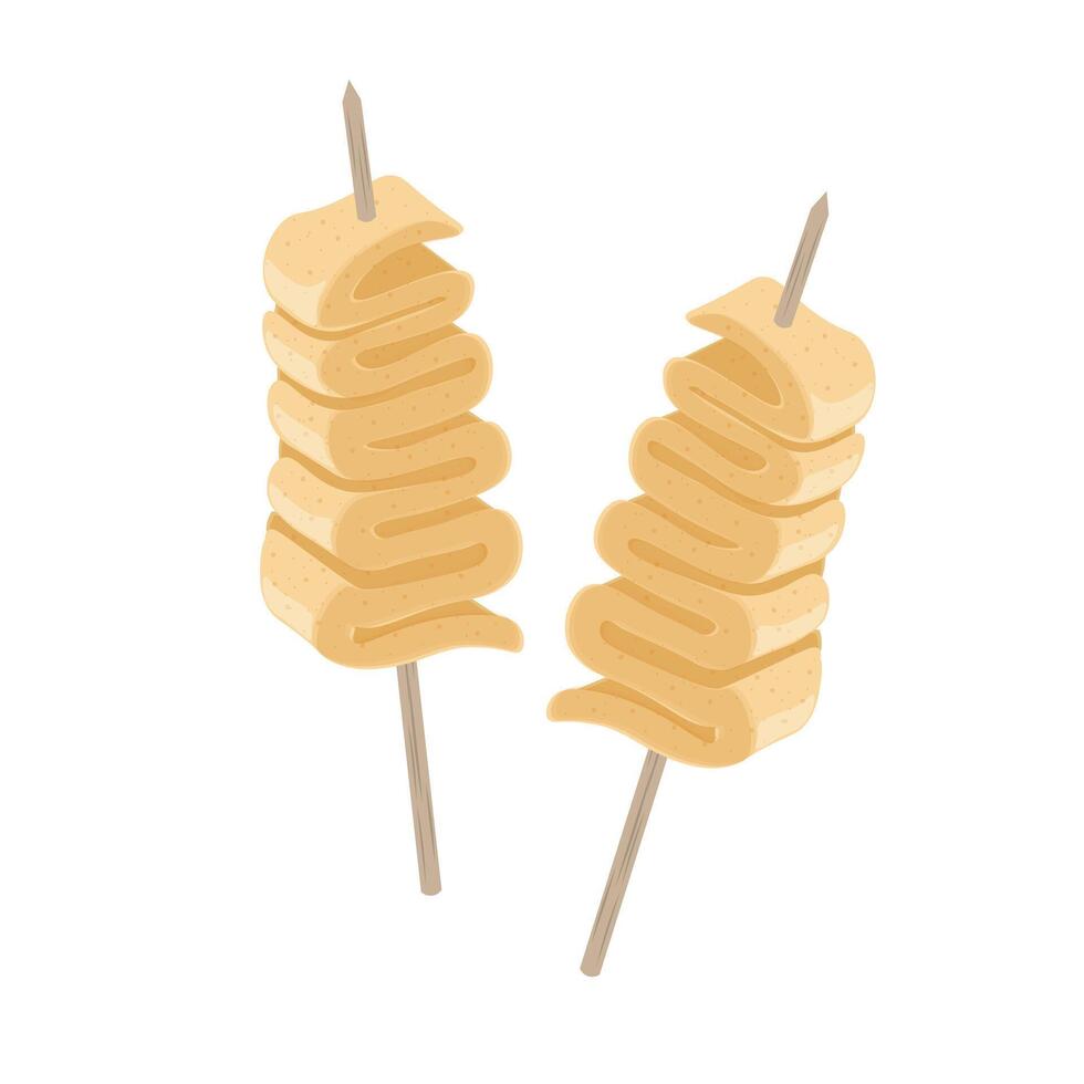 Illustration logo Clip art Korean fish cake skewer Odeng isolated vector
