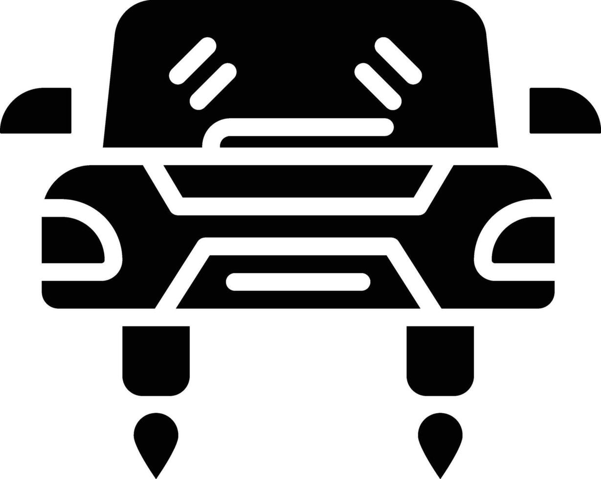 Flying Car Glyph Icon Design vector