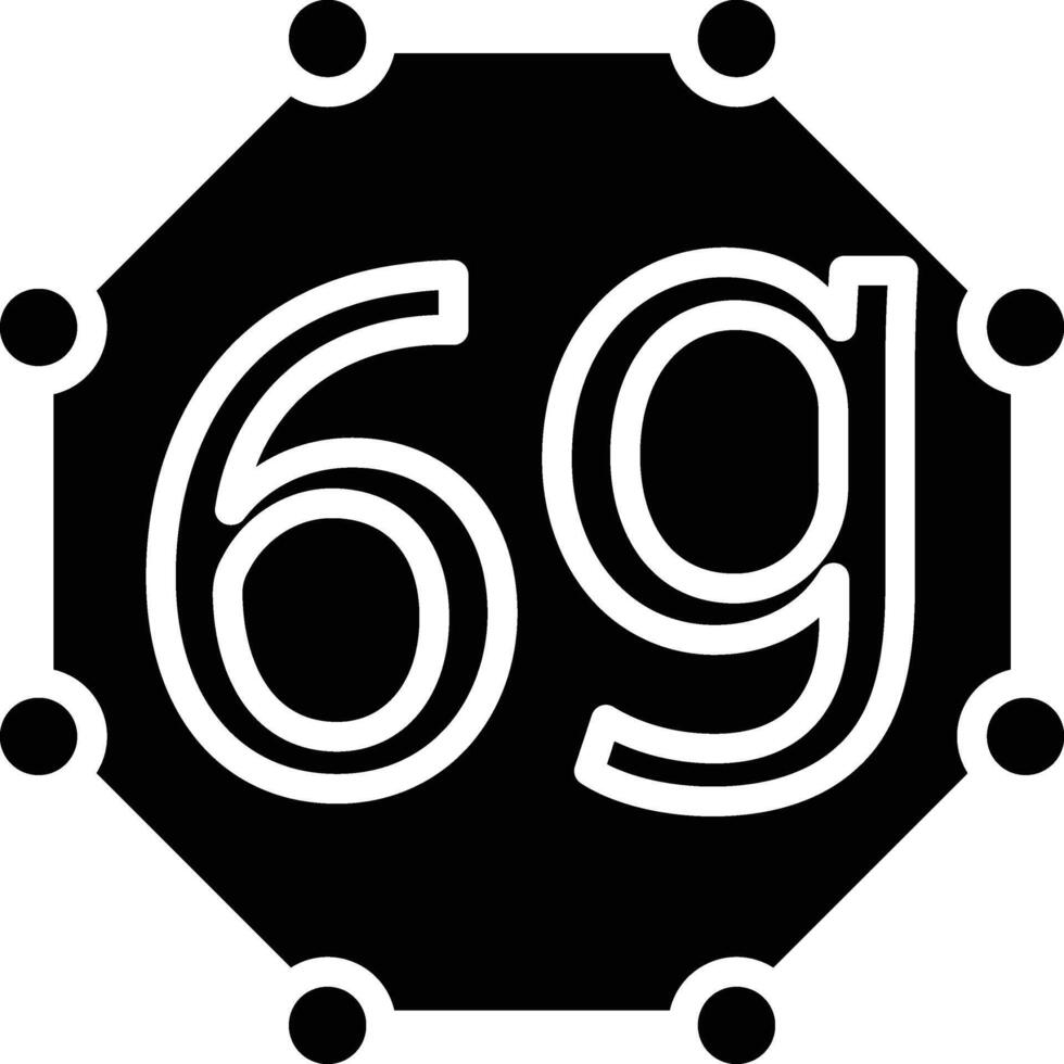 6g Glyph Icon Design vector