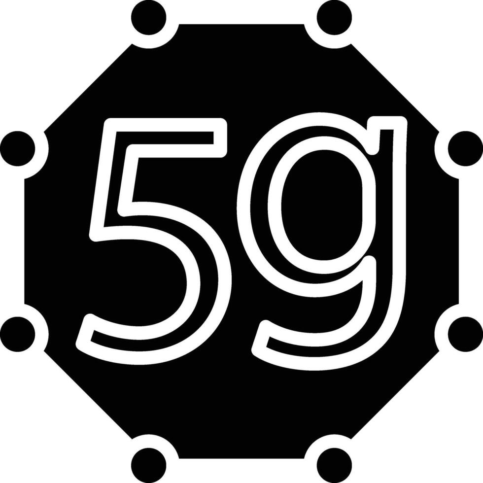 5g Glyph Icon Design vector