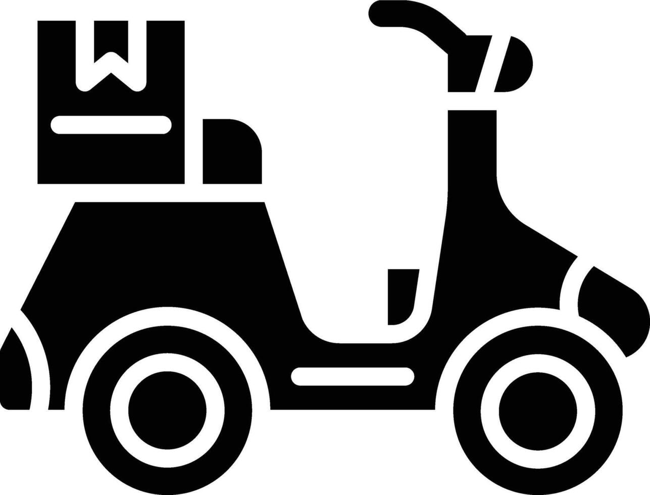 Delivery Bike Glyph Icon Design vector