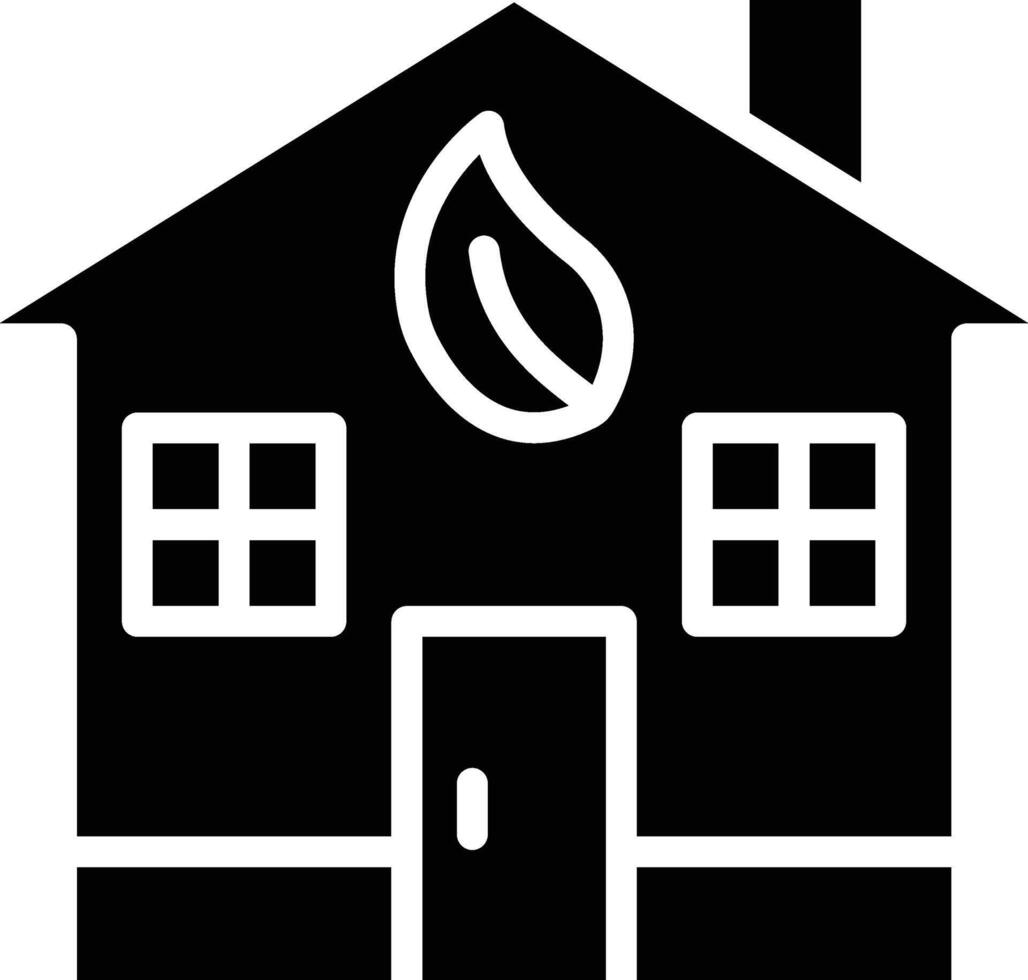 Eco House Glyph Icon Design vector