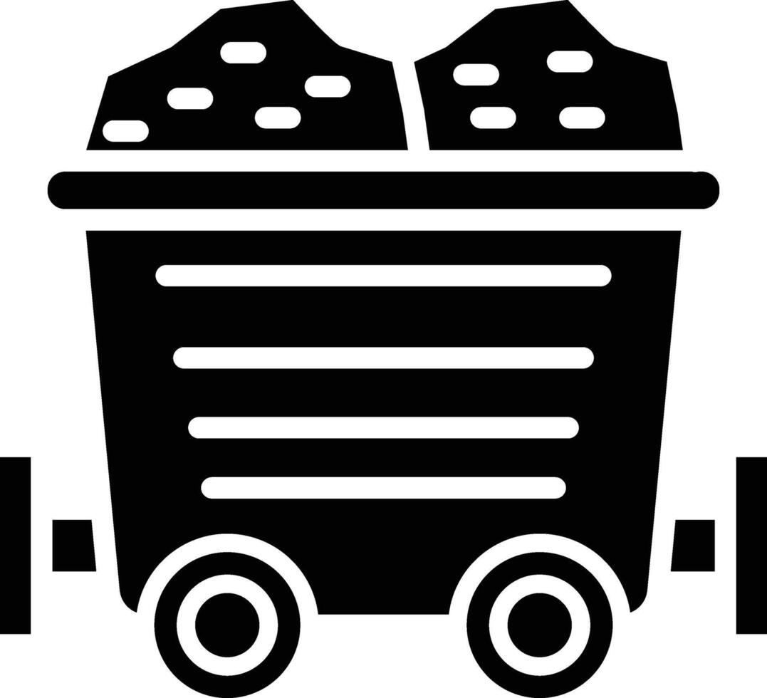 Mining Cart Glyph Icon Design vector