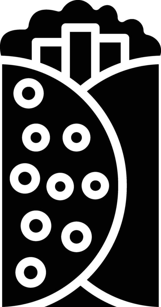 Burrito Glyph Icon Design vector