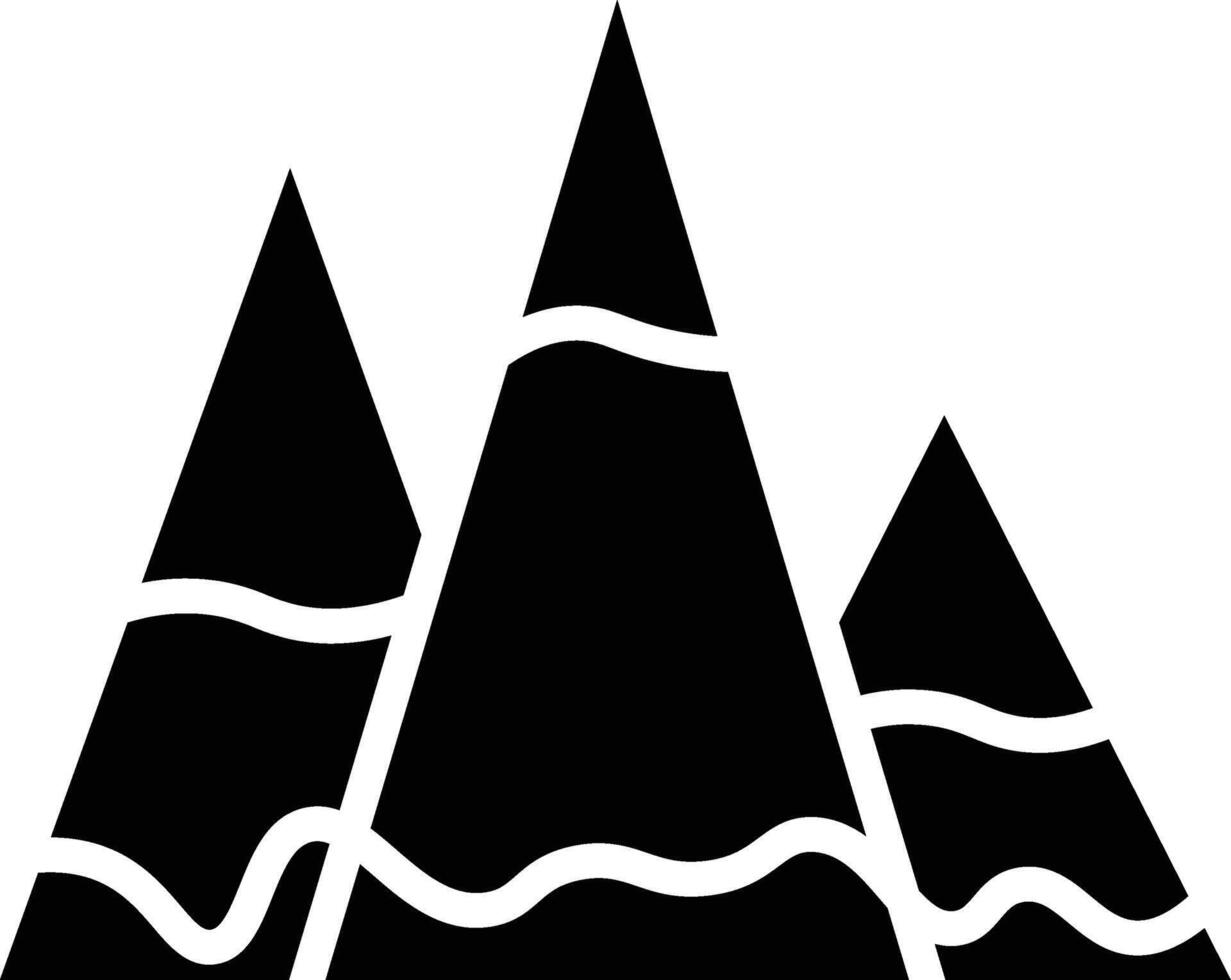 Mountain Glyph Icon Design vector