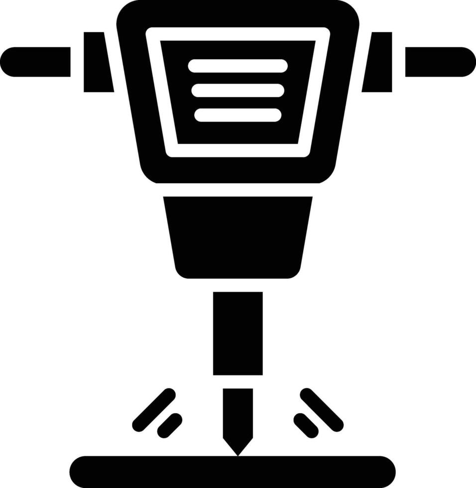 Jackhammer Glyph Icon Design vector