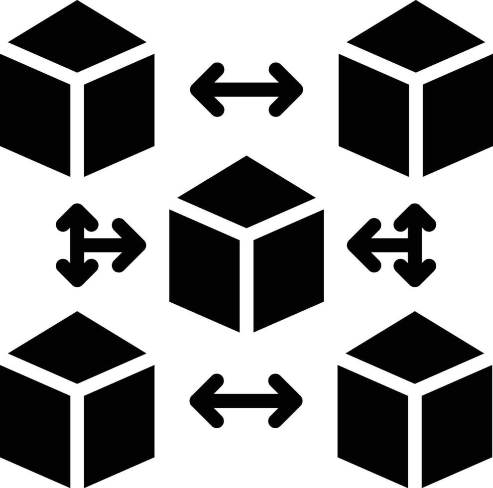 Blockchain Glyph Icon Design vector