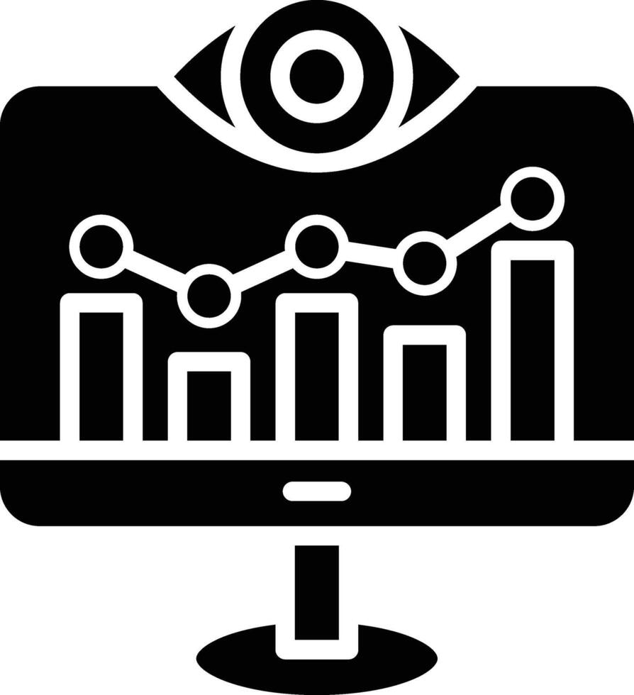 Monitoring Glyph Icon Design vector