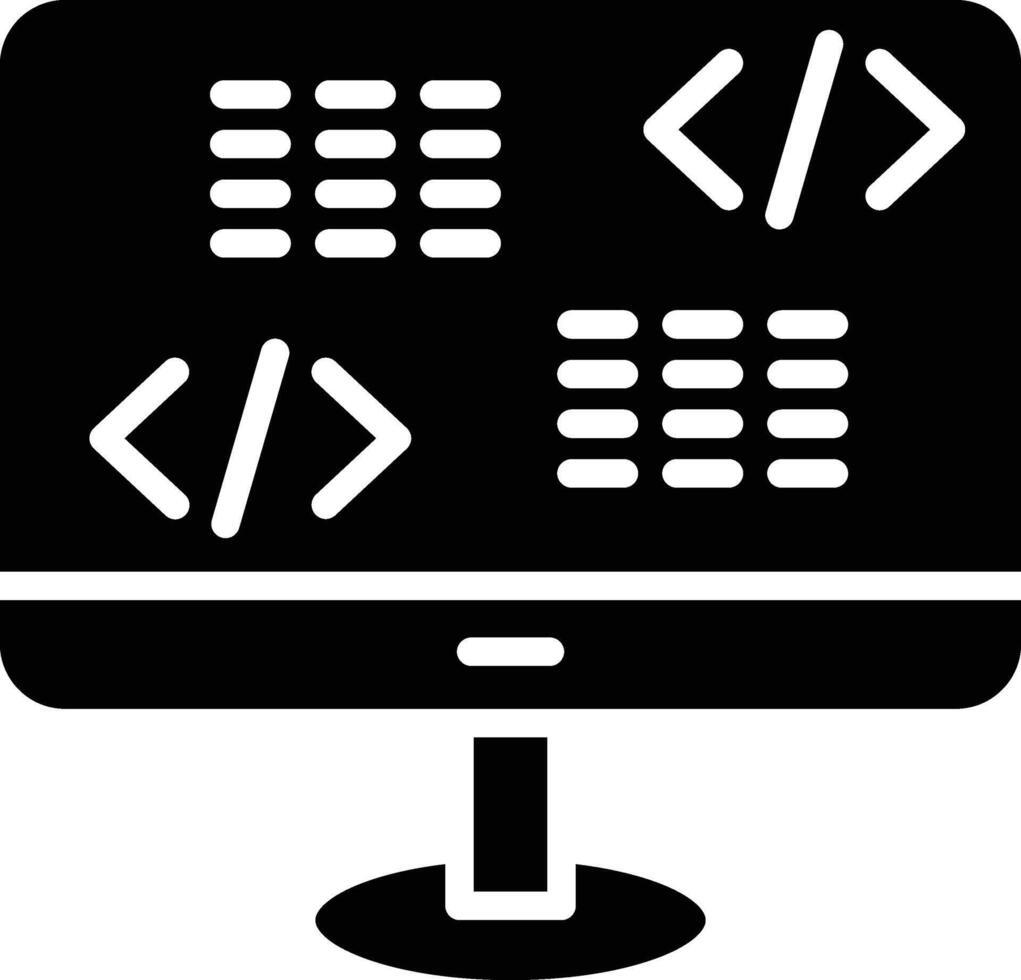 Web Development Glyph Icon Design vector