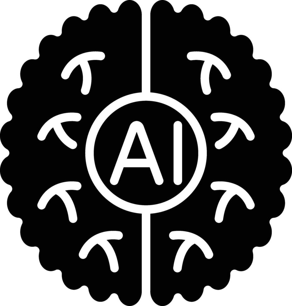 Deep Learning Glyph Icon Design vector