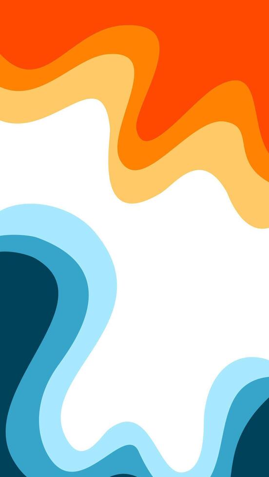 Abstract wavy Background. blue and orange background. abstract blue color wallpaper. Abstract curvy orange background. vector