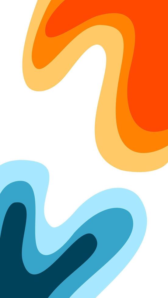 Abstract wavy Background. blue and orange background. abstract blue color wallpaper. Abstract curvy orange background. vector