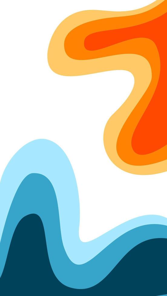 Abstract wavy Background. blue and orange background. abstract blue color wallpaper. Abstract curvy orange background. vector