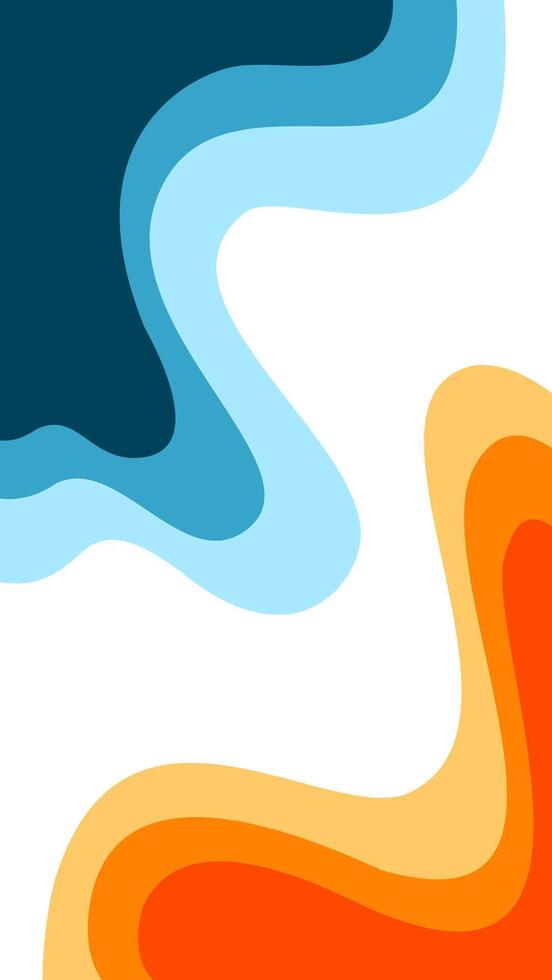 Abstract wavy Background. blue and orange background. abstract blue color wallpaper. Abstract curvy orange background. vector