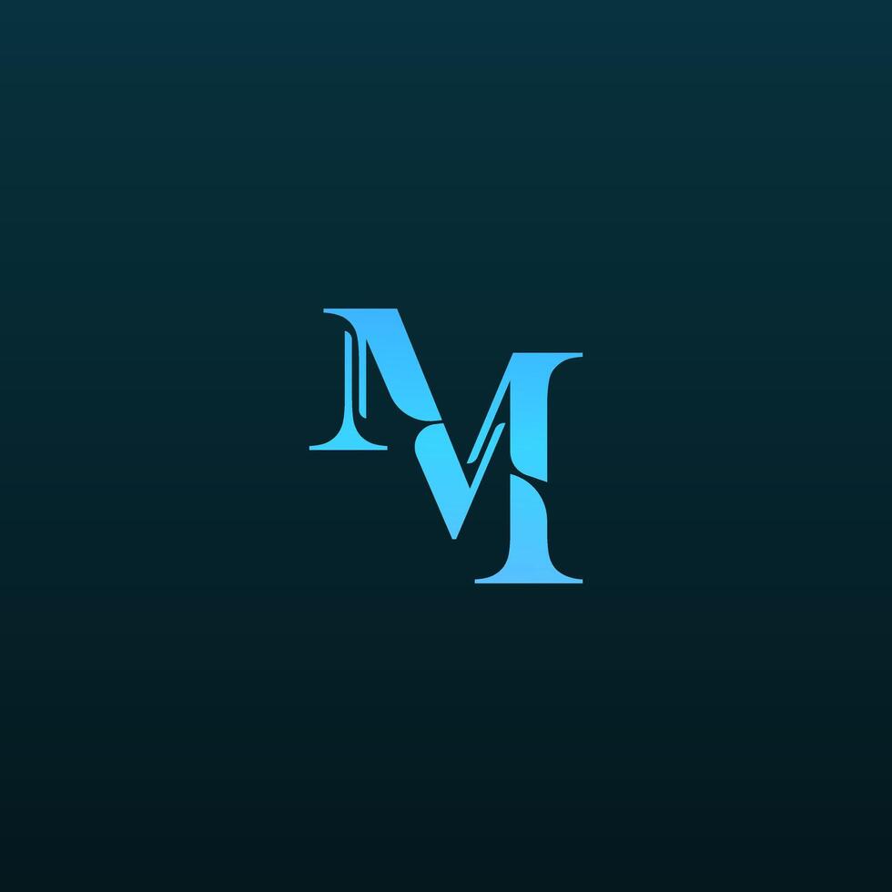 logo icon design letter M luxury simple blue ocean combination attractive for bank company eps 10 vector