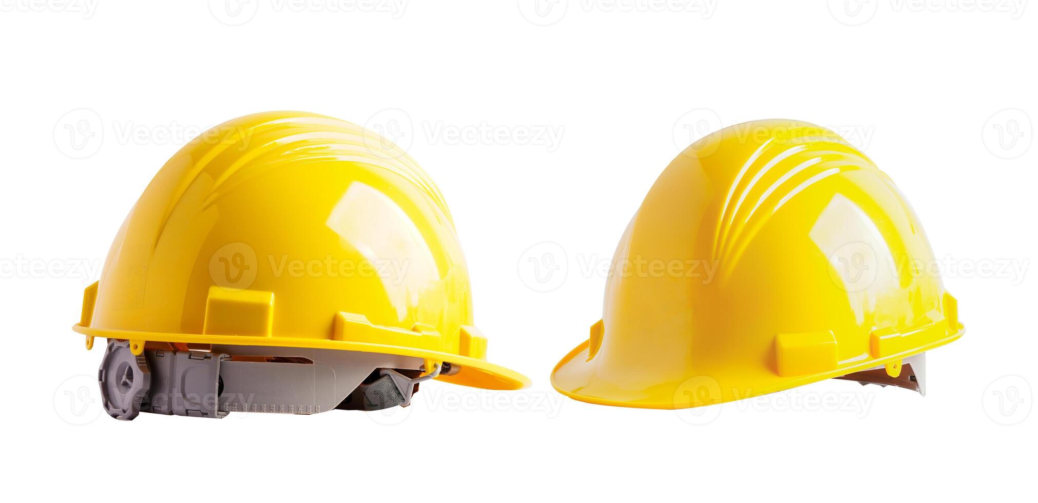 Helmet isolated on white background, protect to safety for engineer in construction site. photo
