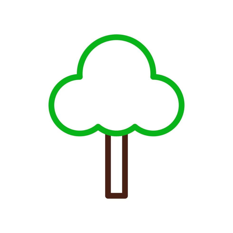 tree icon duocolor green brown vector