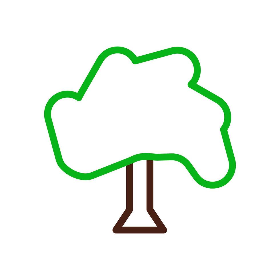 tree icon duocolor green brown vector