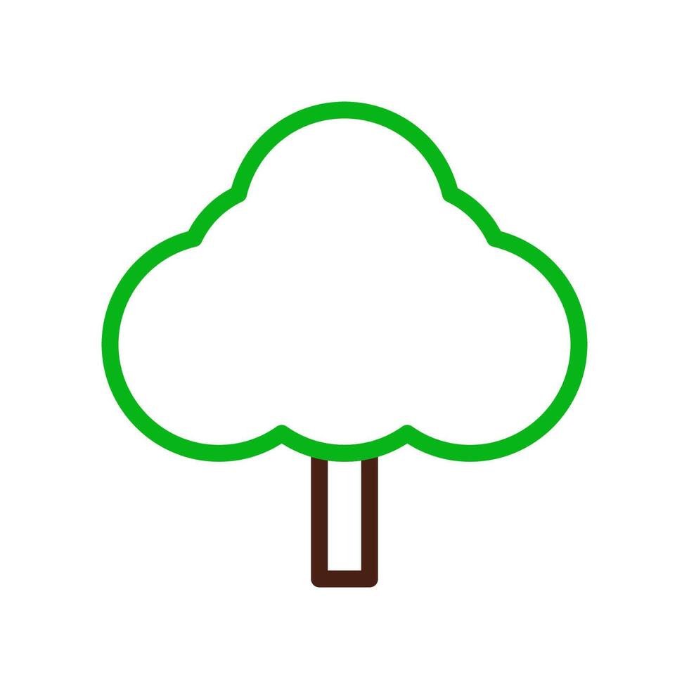 tree icon duocolor green brown vector